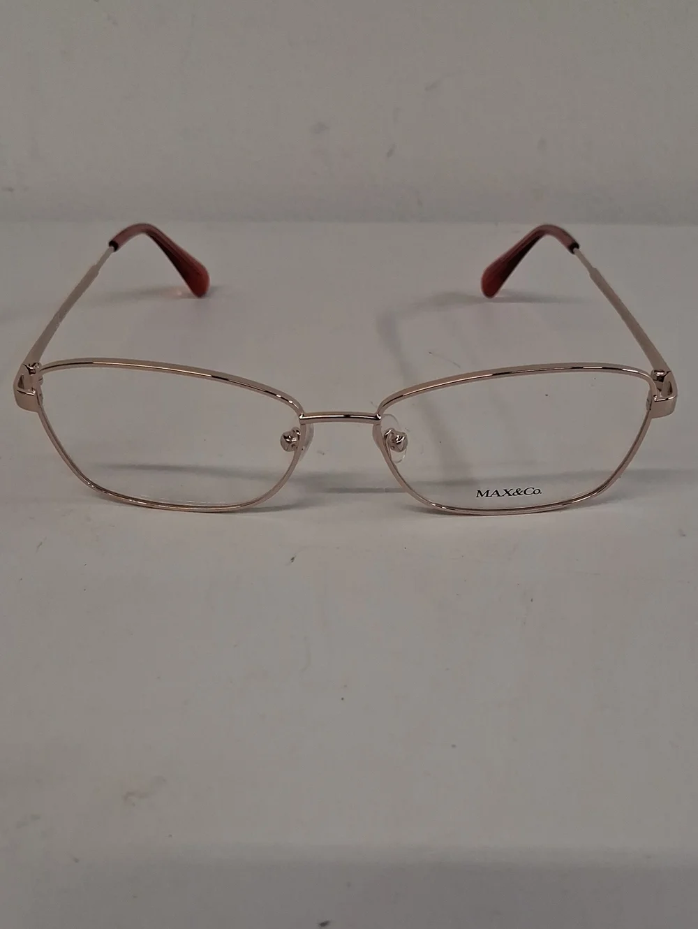 NWOT Rxable Women's Max & Co. MO5056 028 Rose Gold Rectangle Eyeglass Frames